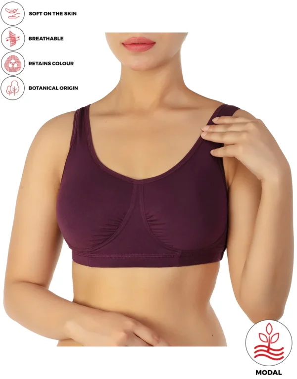 DOUBLE LAYERED MATERNITY / SLEEP BRA-GRAPE WINE